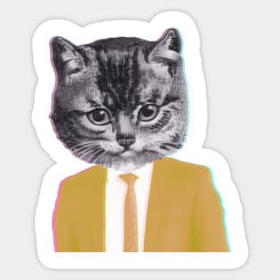 Humanized formal Cat Sticker